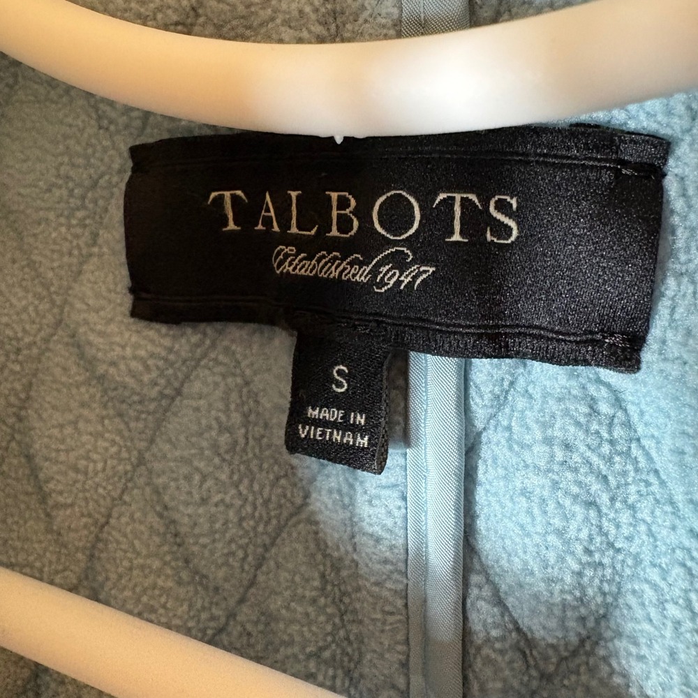 Talbots Quilted Vest Women's Blue Snap Front Pockets Collar Size Small - Picture 6 of 6
